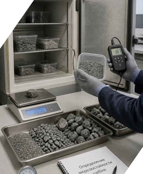 Определение морозостойкости щебня в Холмске от 3595 р. | ЭкспертизаРоссия